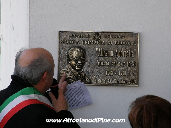 Intitolazione Scuola Primaria di Bedollo ad Abramo Andreatta di Bedollo