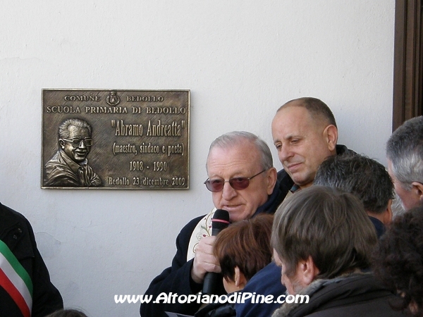 Don ricorda alcuni momenti dell'amico Abramo Andreatta di Bedollo