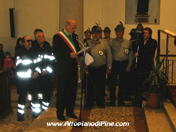 Il saluto del Sindaco di Baselga di Pine' Sergio Anesi