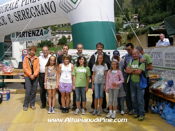 Le atlete premiate categoria giovani - corsa memorial don Valentino Loner