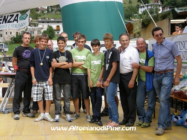 Gli atleti premiati categoria giovani - corsa memorial don Valentino Loner