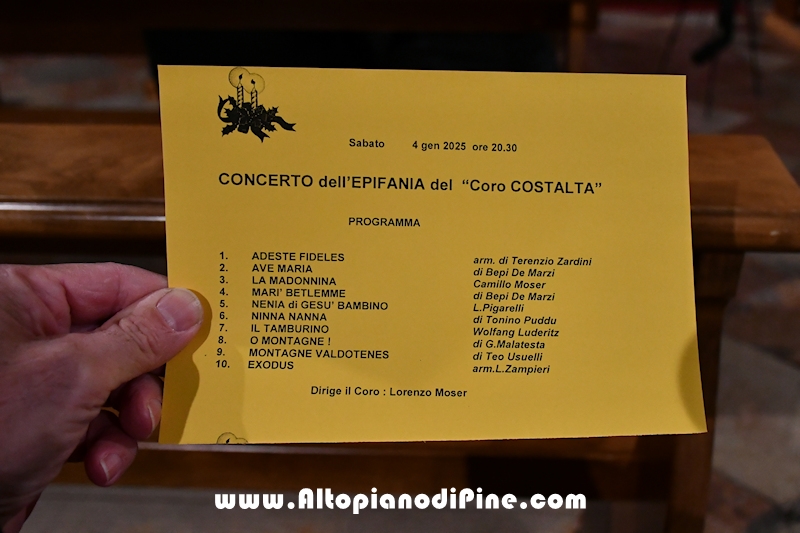 Concerto Epifania Coro Costalta -  Baselga di Piné