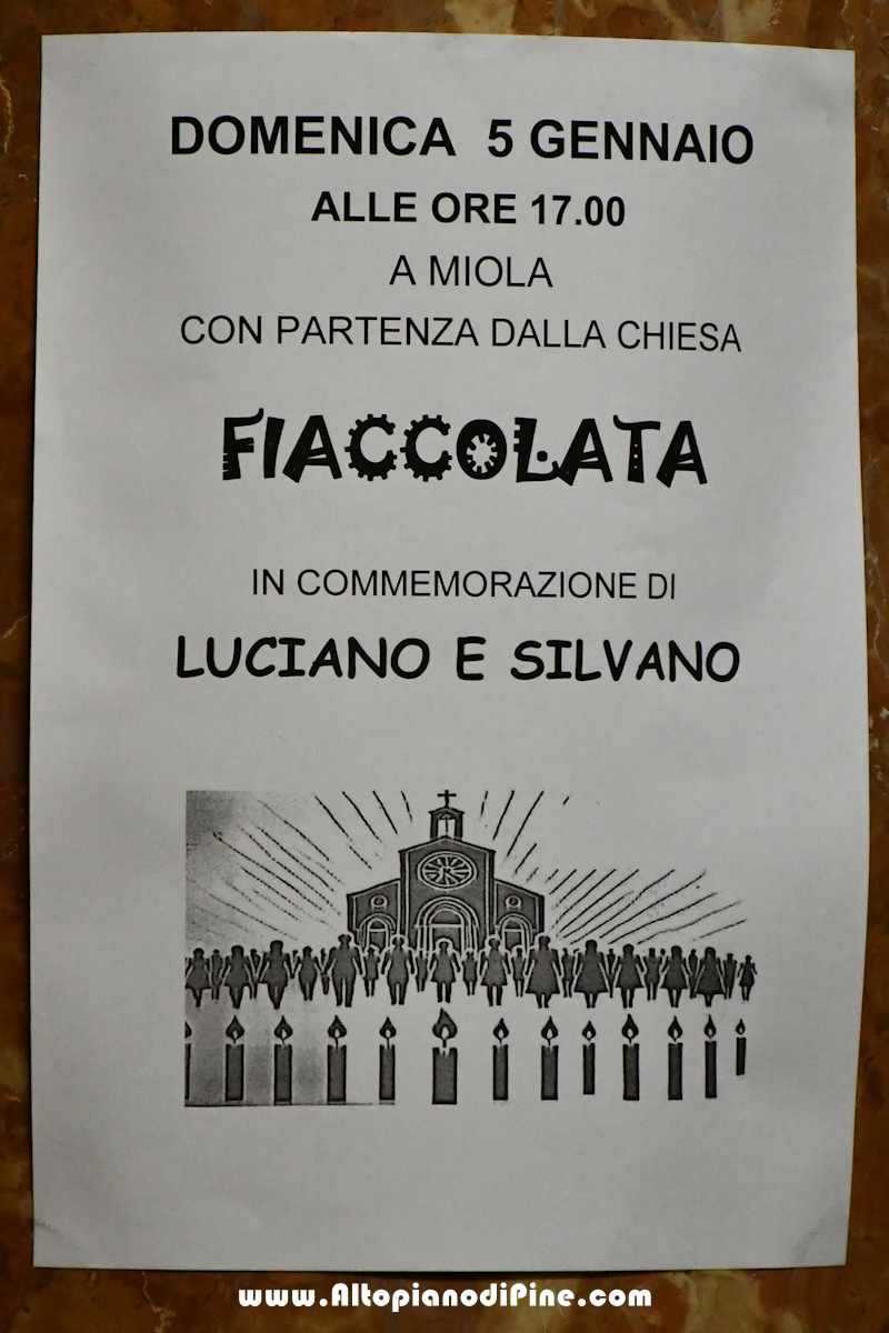 Fiaccolata con recita del rosario in commemorazione di Luciano e Silvano 2025